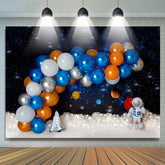 Orange Blau Ballon Galaxis Geburtstag Party Hintergrund